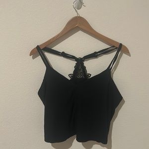 black Aerie crop top with cut out back , soft cotton